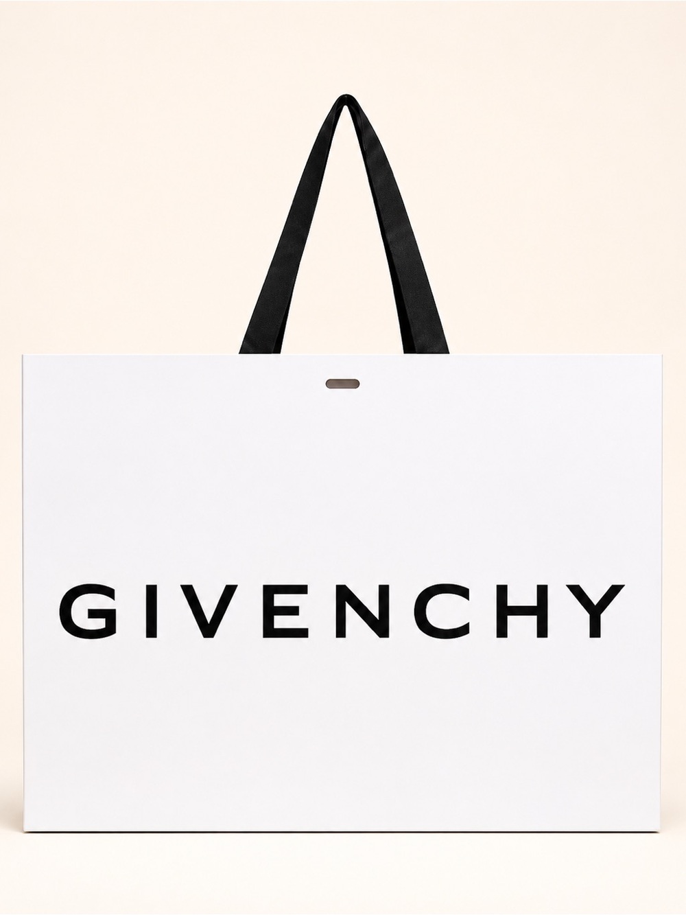 Givenchy Large White Logo Shopping Gift Bag Black Handles 17.75”